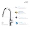 Kibi Circular Single Handle Pull Down Kitchen & Bar Sink Faucet, Chrome KKF2011CH - alternate 2